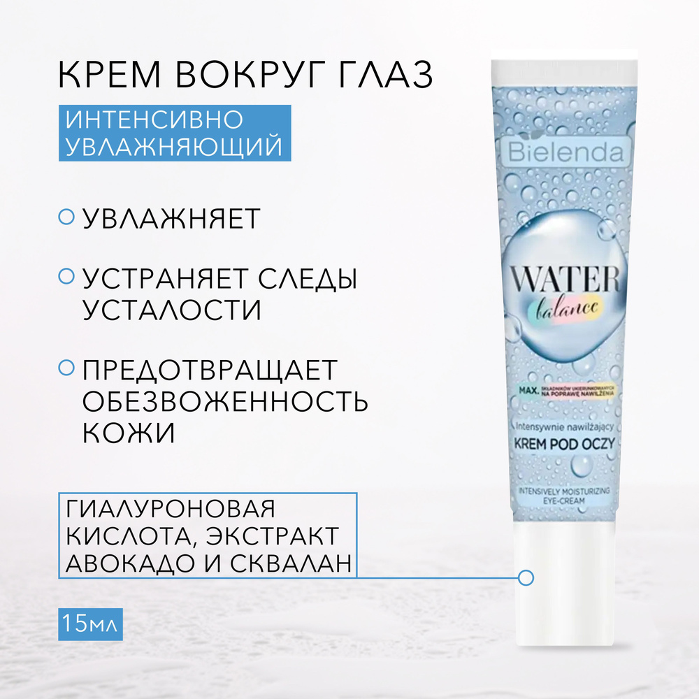 BIELENDA WATER BALANCE Интенсивно увлажняющий крем вокруг глаз 15мл  #1