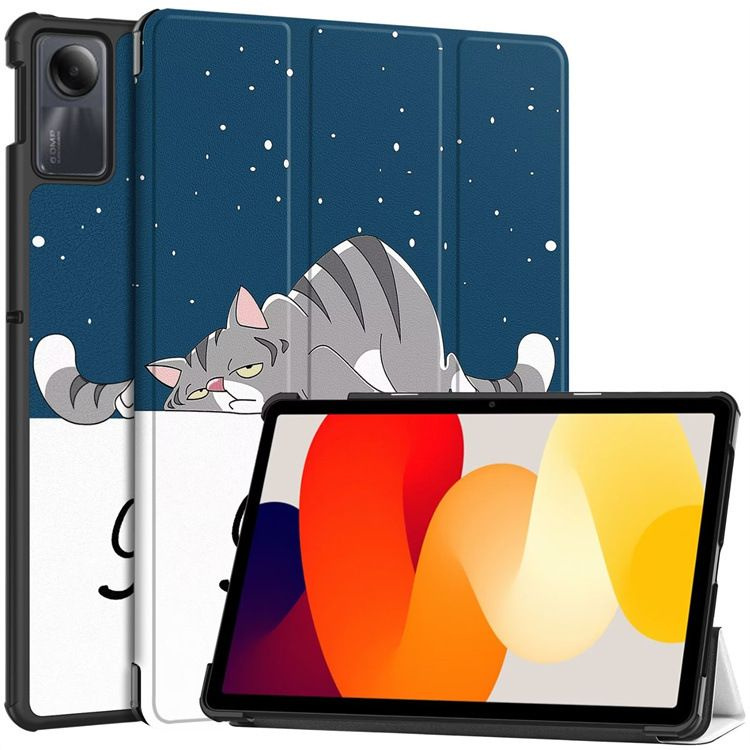 Чехол для планшета Redmi Pad SE (11 дюймов), с магнитом и красивым рисунком (Сонный кот)  #1