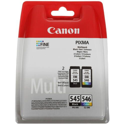 Картридж Canon PG-545/CL-546 многоцветный, черный Canon, оригинальный, 180 страниц, 2 шт  #1