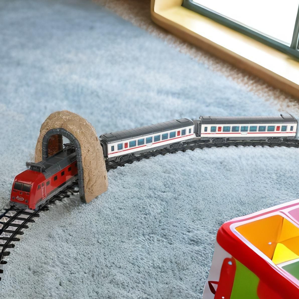 Железная дорога детская на батарейках со звуком Играем вместе / игрушечный поезд 392см  #1