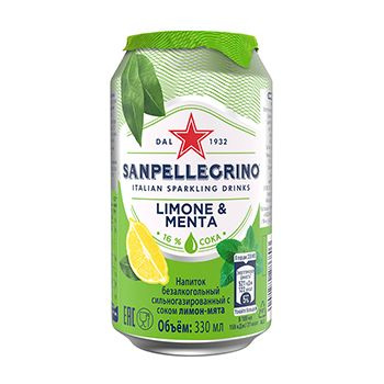 Напиток газированный Лимон мята, Sanpellegrino, 0.33 л, Италия -3 шт.  #1