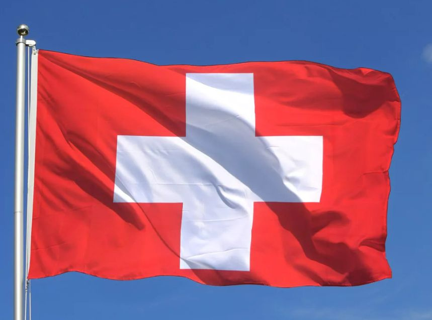 Двусторонний флаг Швейцарии 40х60 см на лодку, катер или яхту с люверсами  #1