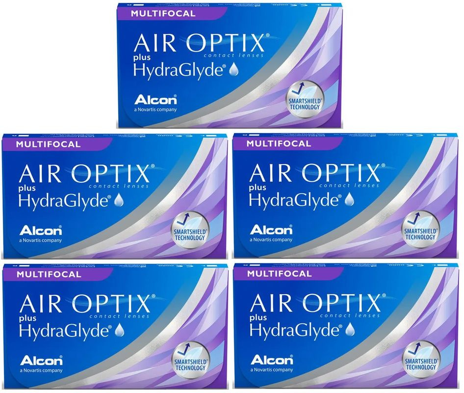 Air Optix Plus HydraGlyde Multifocal -9.50 / HIGH (высокая аддидация) / 14.2 / 8.6, 15 штук (5 пачек #1