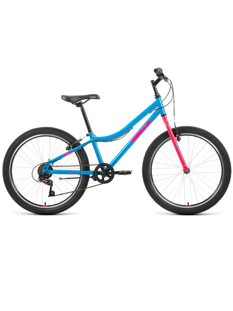 Велосипед ALTAIR MTB HT 24 1.0 (24" 6 ск. рост. 12") 2022, голубой/розовый, IBK22AL24091  #1