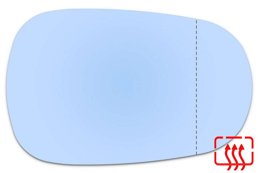 Зеркальный элемент универсальный (лево-правый) RENAULT Logan I (04-09) асферика голубой с обогревом  #1