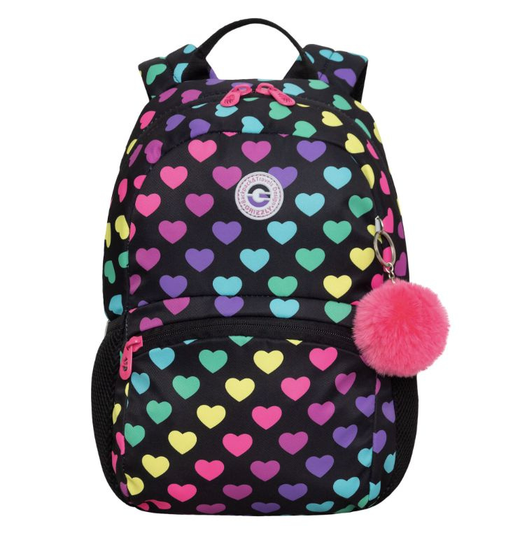 Рюкзак школьный Grizzly RO-470-6, сердечки #1