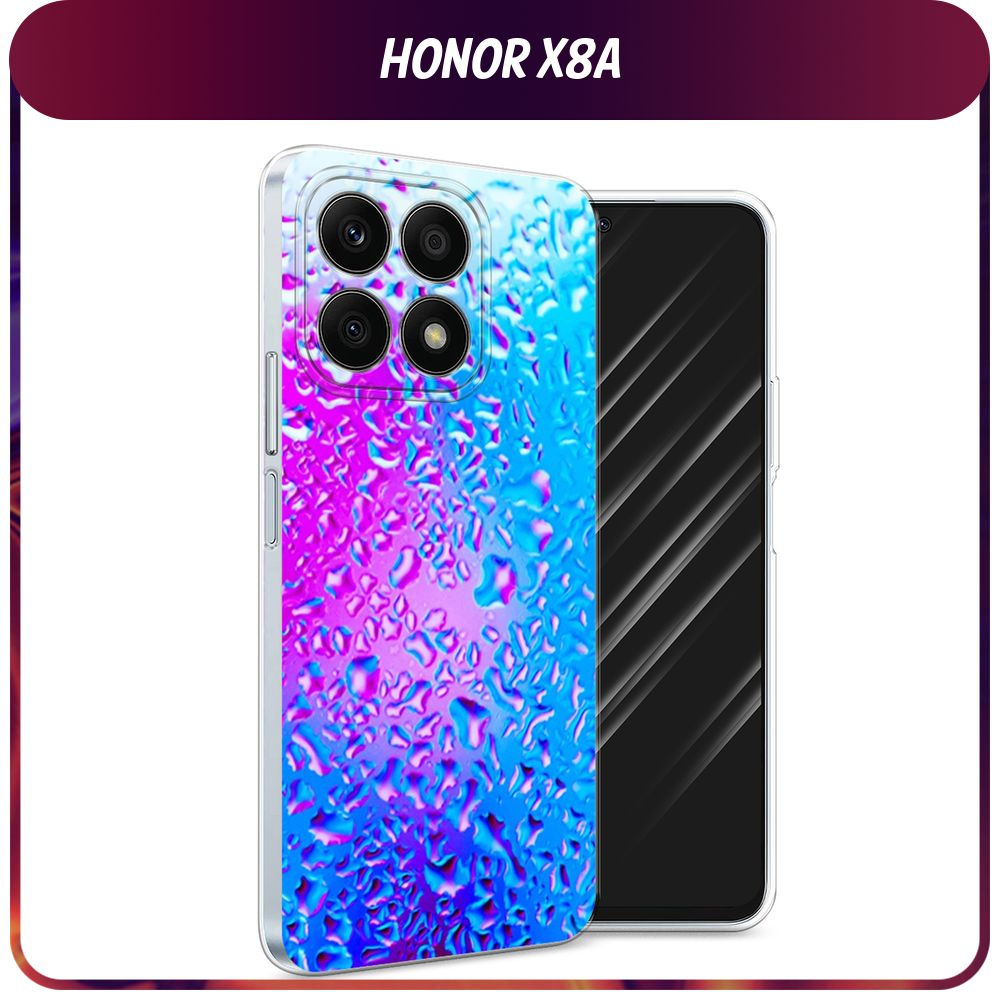 Силиконовый чехол на Honor X8A / Хонор Х8А "Капли на стекле" #1