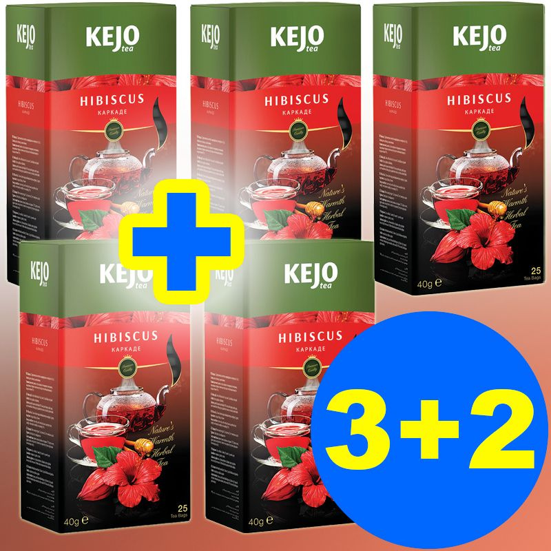 Чай в пакетиках HIBISCUS (КАРКАДЕ) 5 по 25 пак / KEJO (КЕЖО) #1