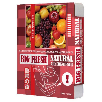 Ароматизатор воздуха BIG FRESH "ТУТТИ ФРУТТИ", FKVJP BF-188, 200 гр., освежитель воздуха под сиденье #1