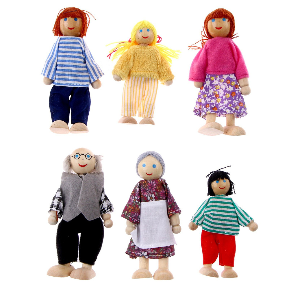 Кукольный театр игрушка "Человечки", набор 6 шт., для малышей  #1