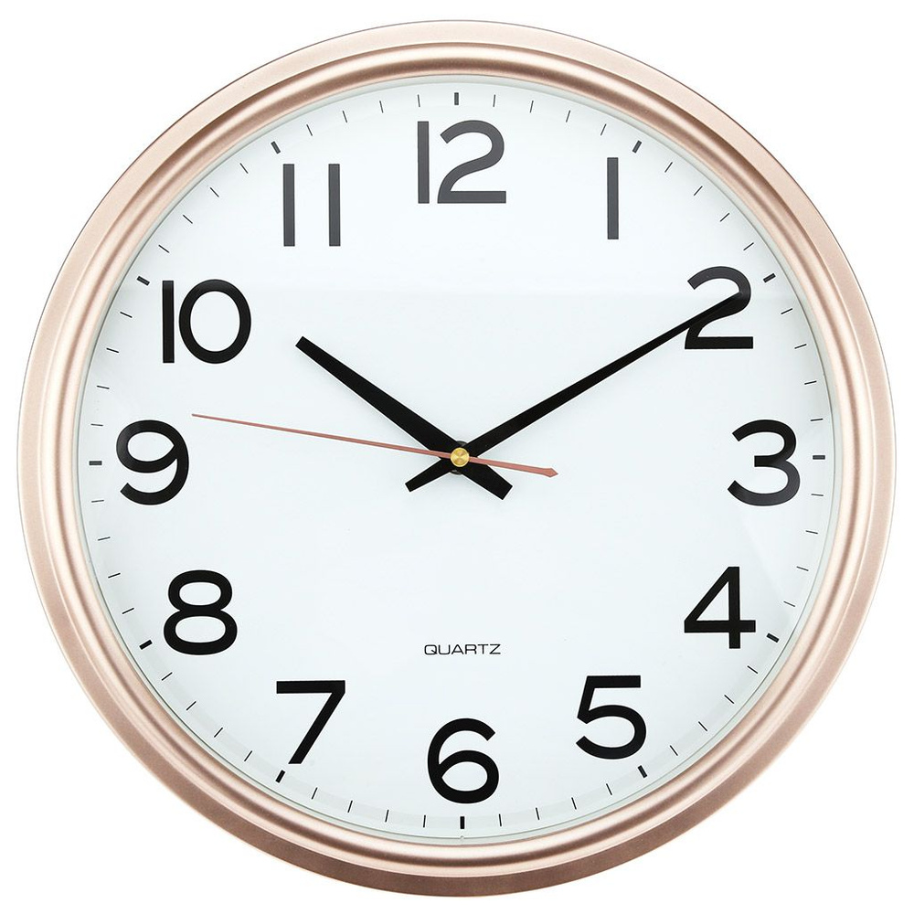 Часы настенные Эстель д35,5х4,5см мягкий ход циферблат белый пластм. розовый перламутр в коробке  #1