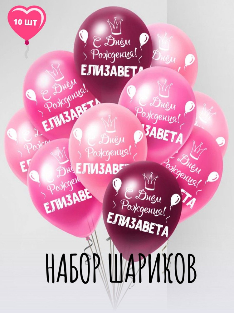 Именные воздушные шары на день рождения Елизавета #1