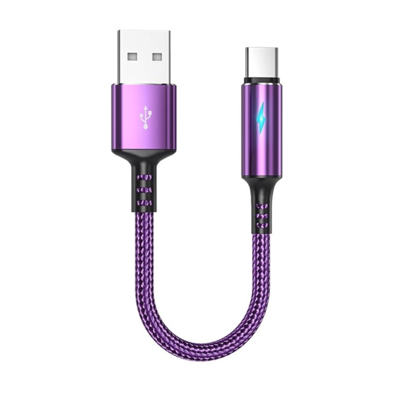 Компактный кабель USB C-A для зарядки и передачи данных, 2,4 А, шнур зарядного устройства, короткий 25 #1