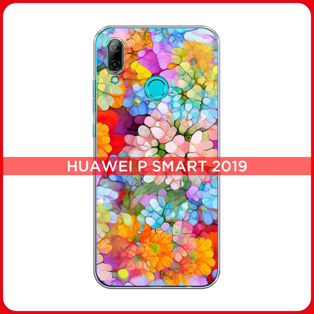 Силиконовый чехол на Honor 10 Lite/Huawei P Smart 2019 / Хонор 10 Lite/Хуавей P Smart 2019 Цветы витраж #1