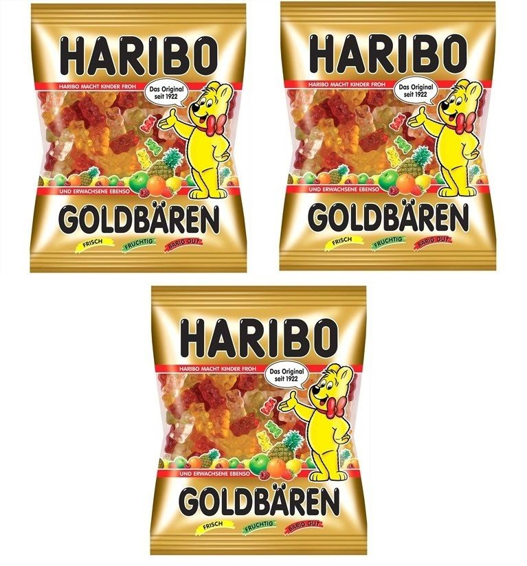 Мармелад Haribo Goldbaren / Харибо Золотые мишки 100гр 3шт (Германия)  #1