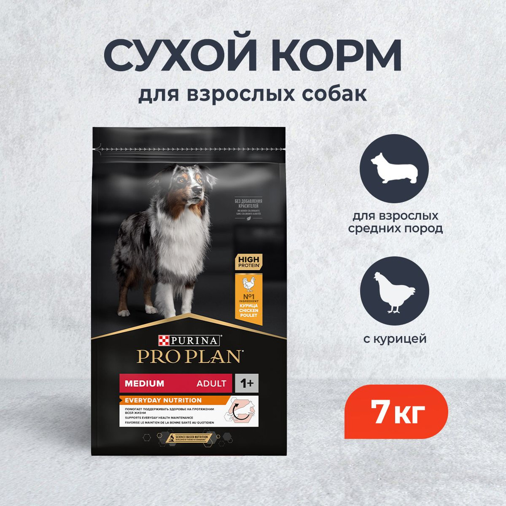 Pro Plan Adult Medium OptiBalance сухой корм для взрослых собак средних пород, с курицей - 7 кг  #1