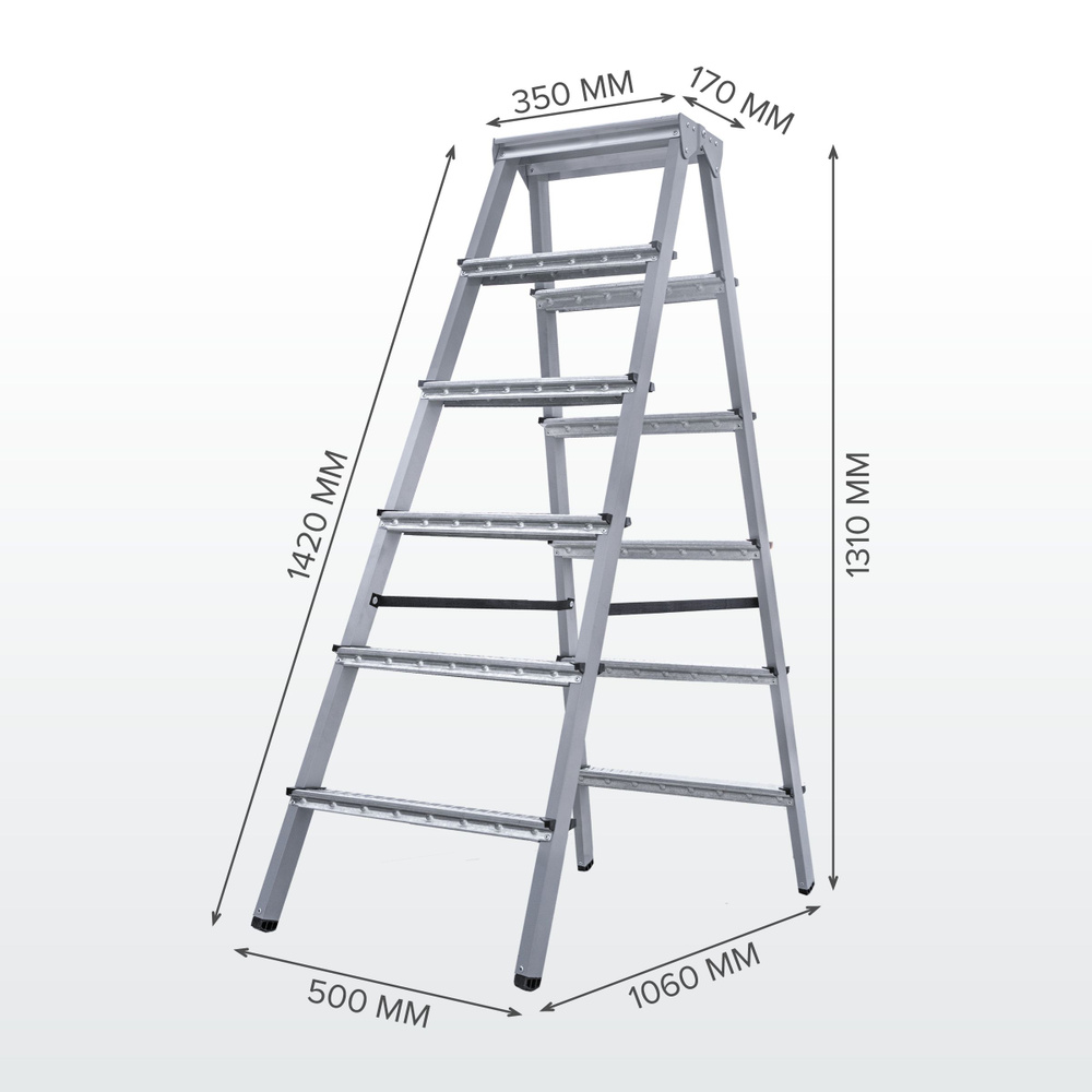 Стремянка стальная 2x6 двухсторонняя Новая Высота NV1160 #1