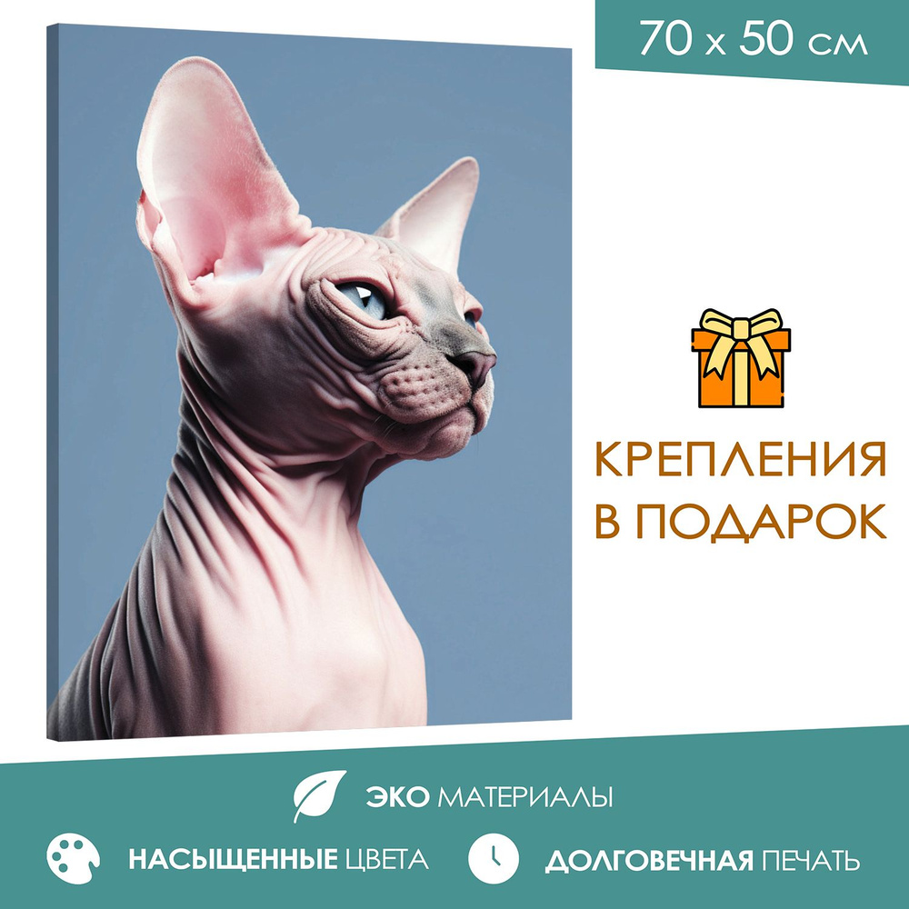 365home Картина "Сфинкс-кошка: обнаженная элегантность", 70 х 50 см  #1