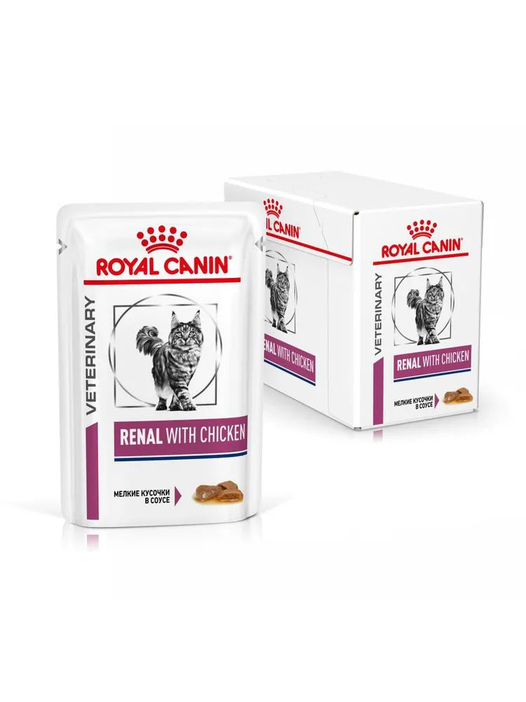 Влажный корм Royal Canin Renal для кошек для поддержания функции почек, с курицей, 85 гр х12шт  #1