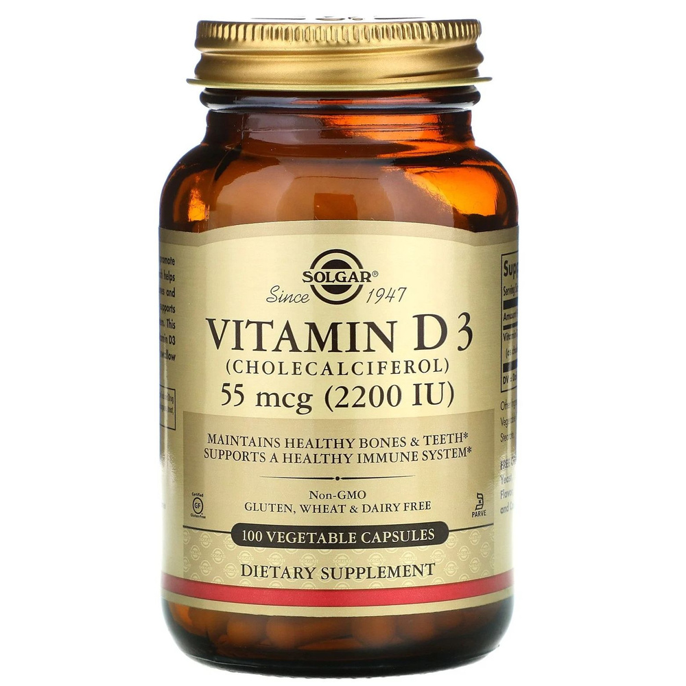 Solgar Vitamin D3, 5000 IU, 100 капсул купить с доставкой по выгодным