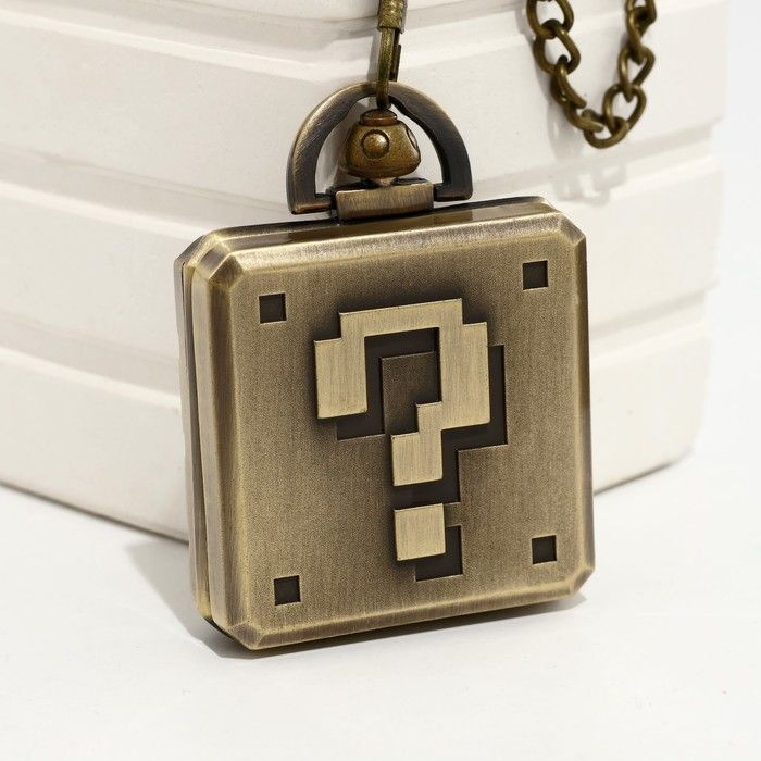 Часы карманные "Куб", кварцевые, d циферблата - 4.6 см, цепочка l - 38 см  #1
