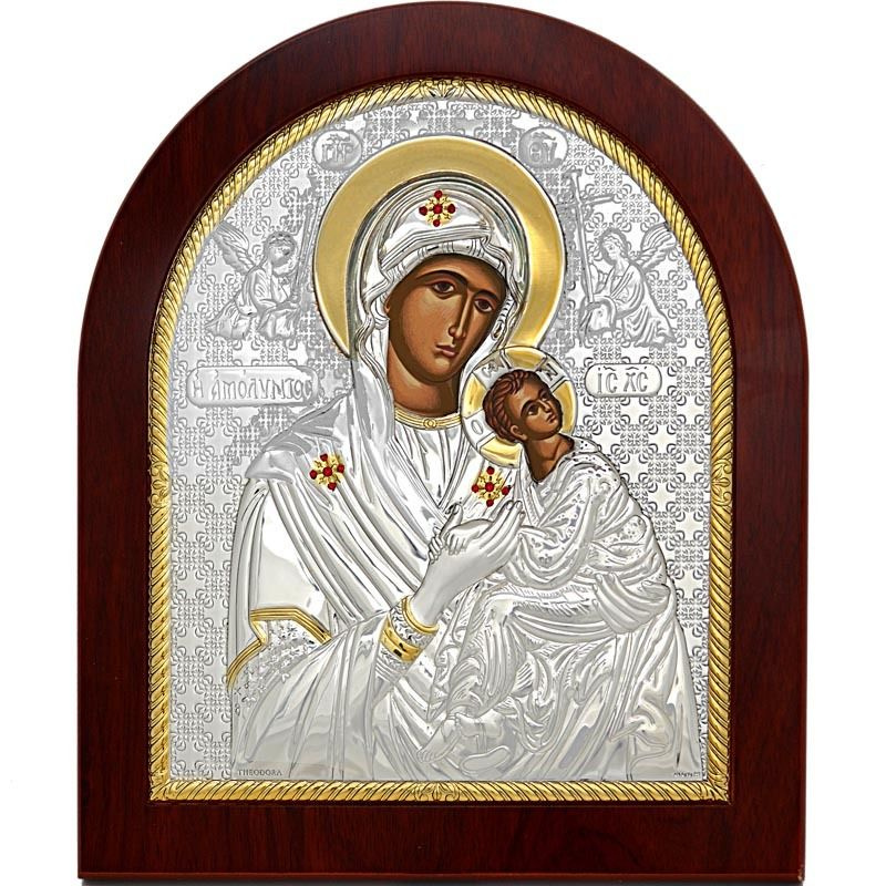 Страстная икона Божией Матери в серебряном окладе. #1