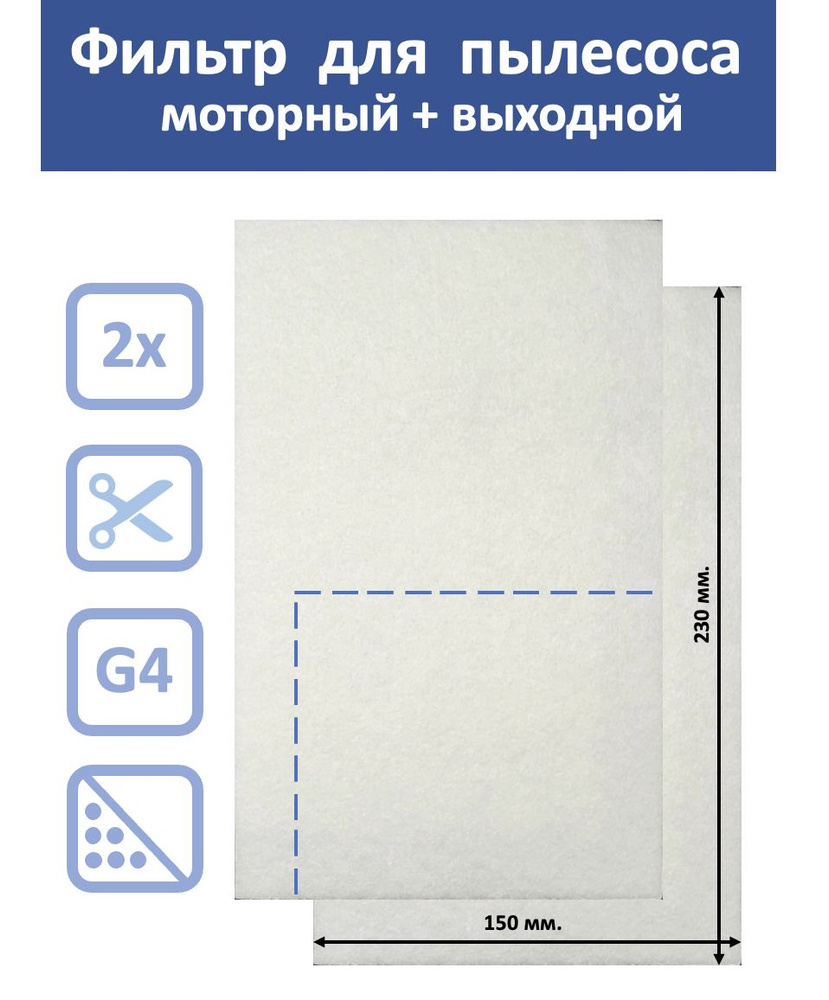 Фильтр для пылесоса моторный и выходной - 2 шт #1