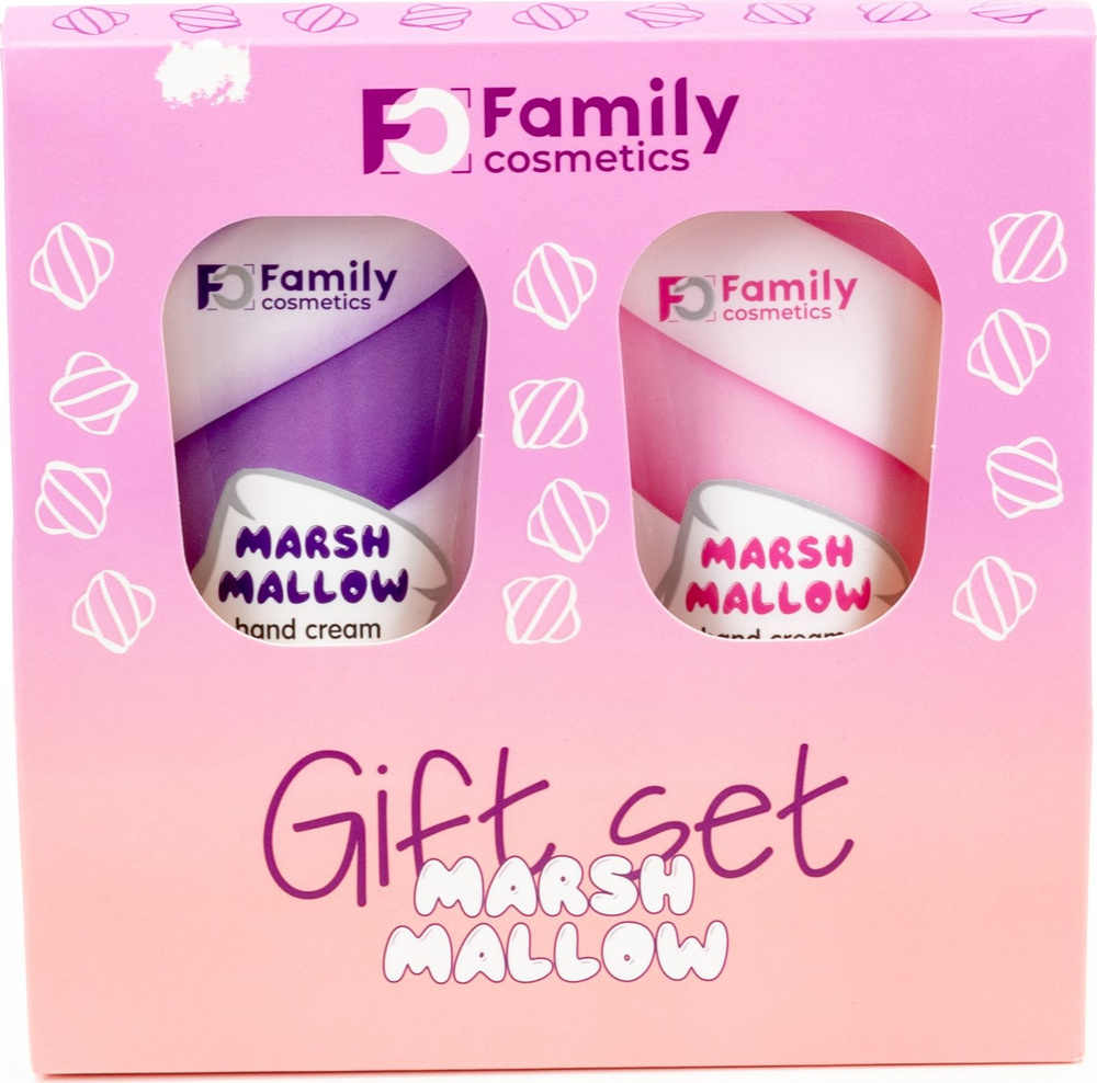 Косметический набор Family Cosmetics / Фэмили Косметик Marshmallow подарочный для рук: крем-вуаль Малиновый #1
