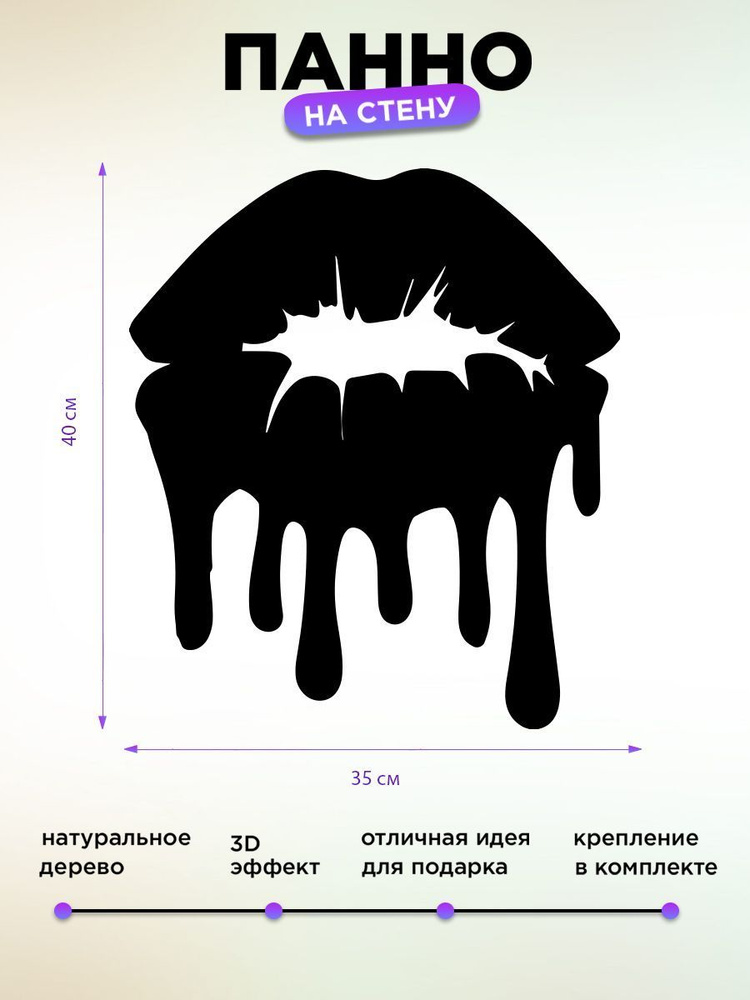 Панно на стену для интерьера Губы #1