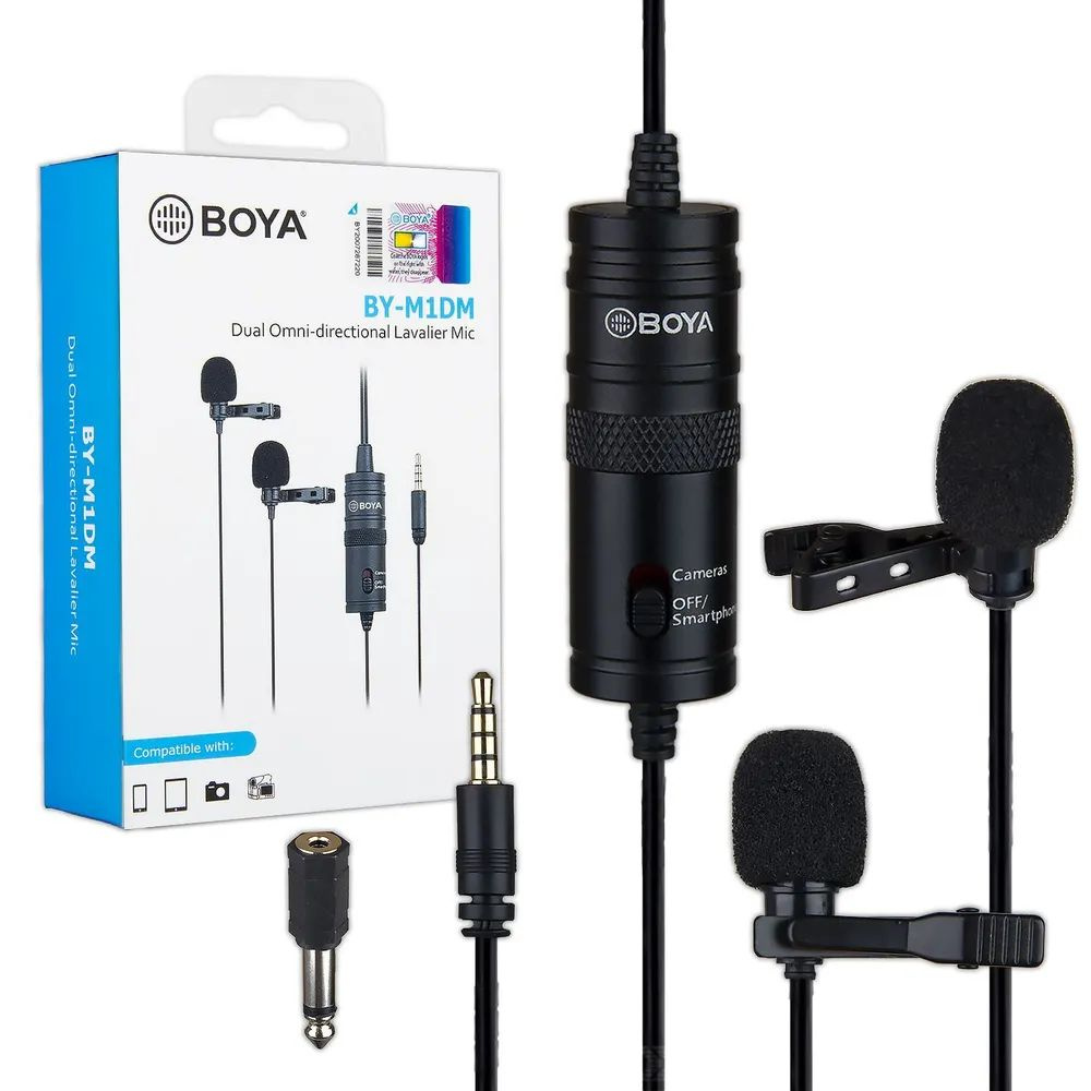 BOYA Микрофон для мобильного устройства Boya BY-M1DM, черный, черно-серый  #1