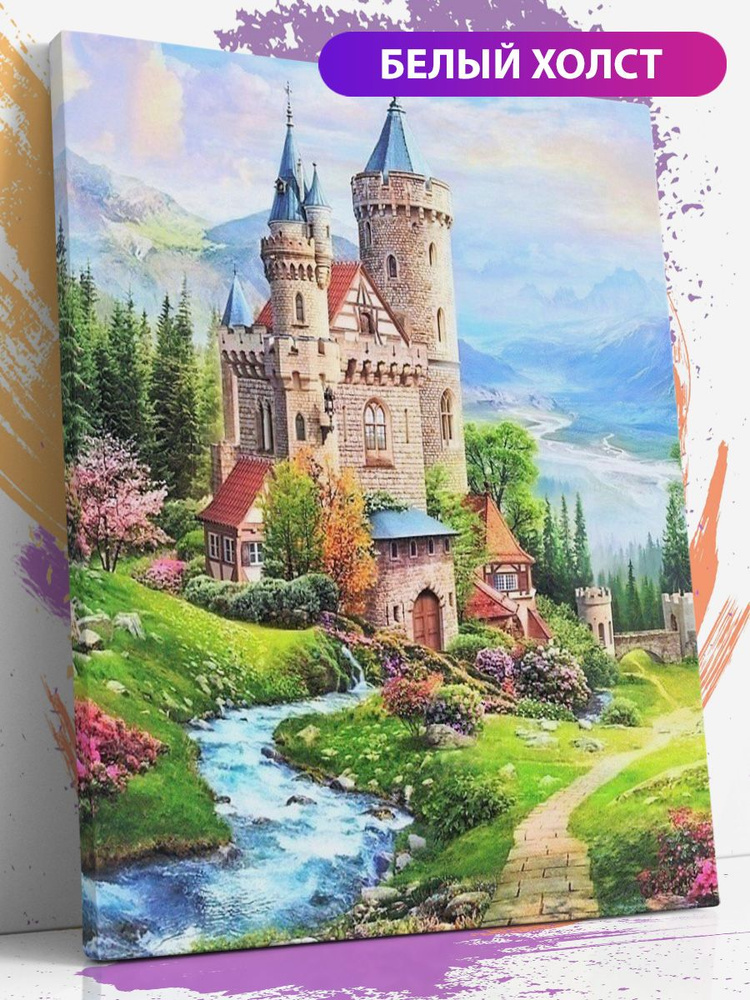Картина по номерам на холсте с подрамником "Томас Кинкейд, Хранитель замка", 40х50 см  #1