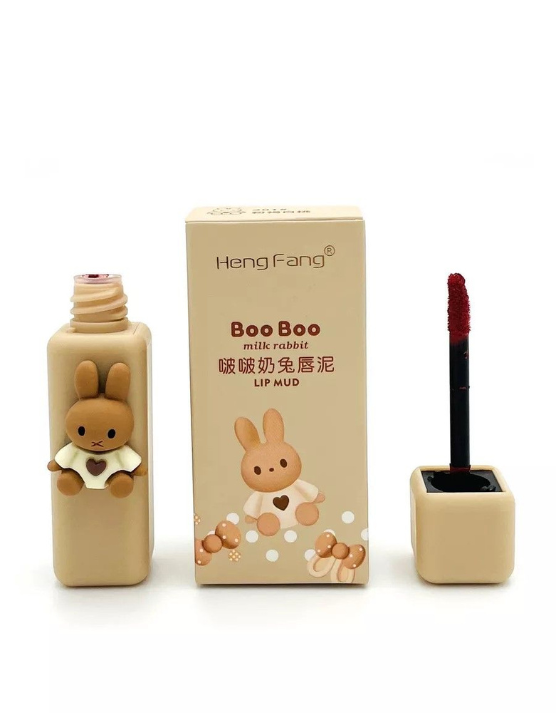 Блеск для губ в декоративной упаковке с кроликом матовый, жидкая помада оттенок 301  #1