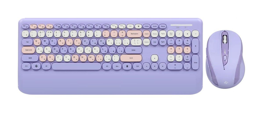 DEXP Комплект мышь + клавиатура SMK-679612AG, Русская раскладка, фиолетовый  #1