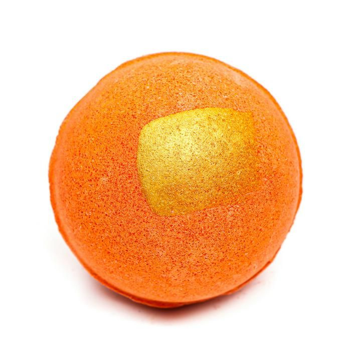 Бомбочка для ванны, оранжевая, с золотой полоской, 110 г #1