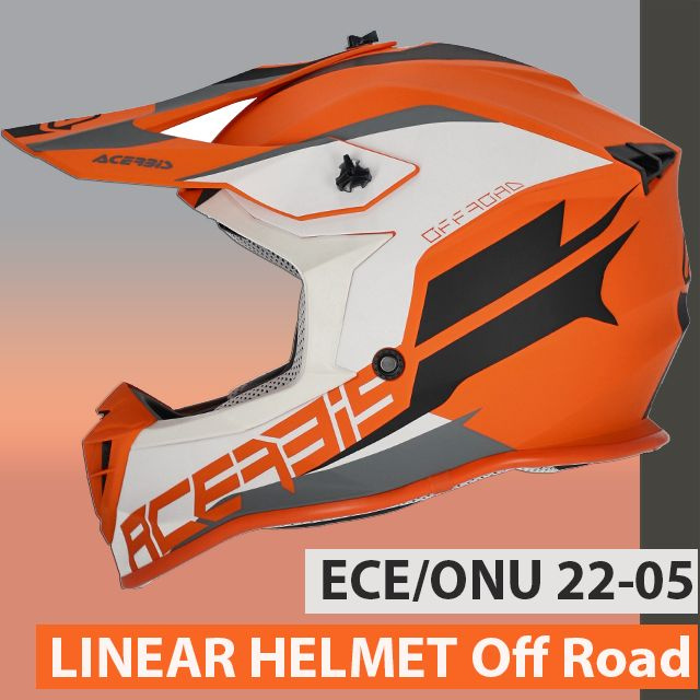 Кроссовый шлем Acerbis LINEAR S(55-56) Orange/White матовый #1