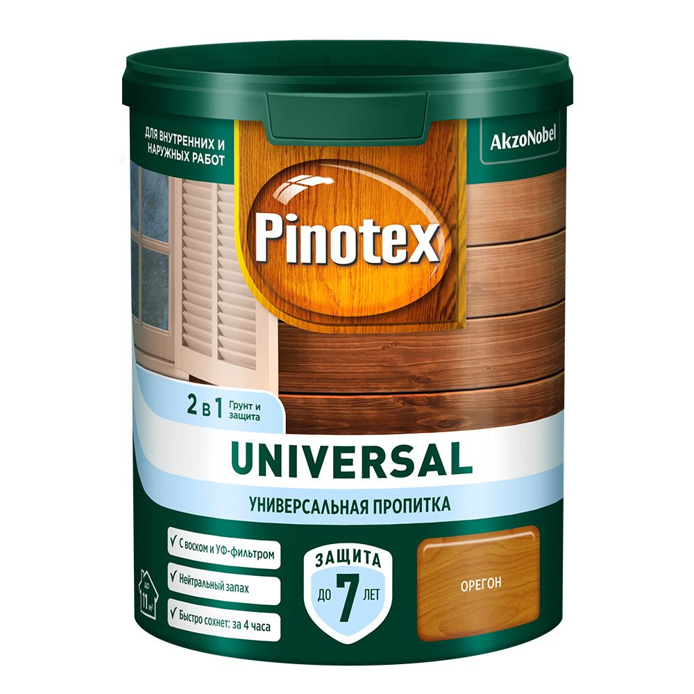 Антисептик Pinotex Universal 2 в 1 декоративный для дерева орегон 0,9 л  #1