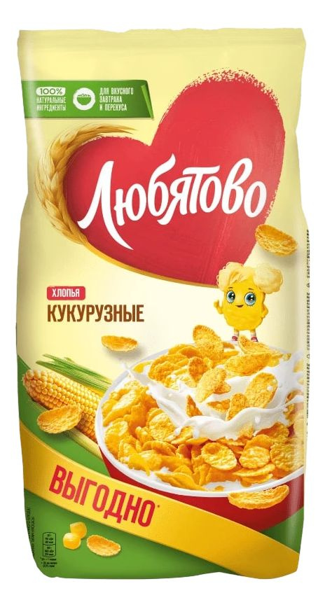 Готовый завтрак Любятово Хлопья кукурузные, 600г #1