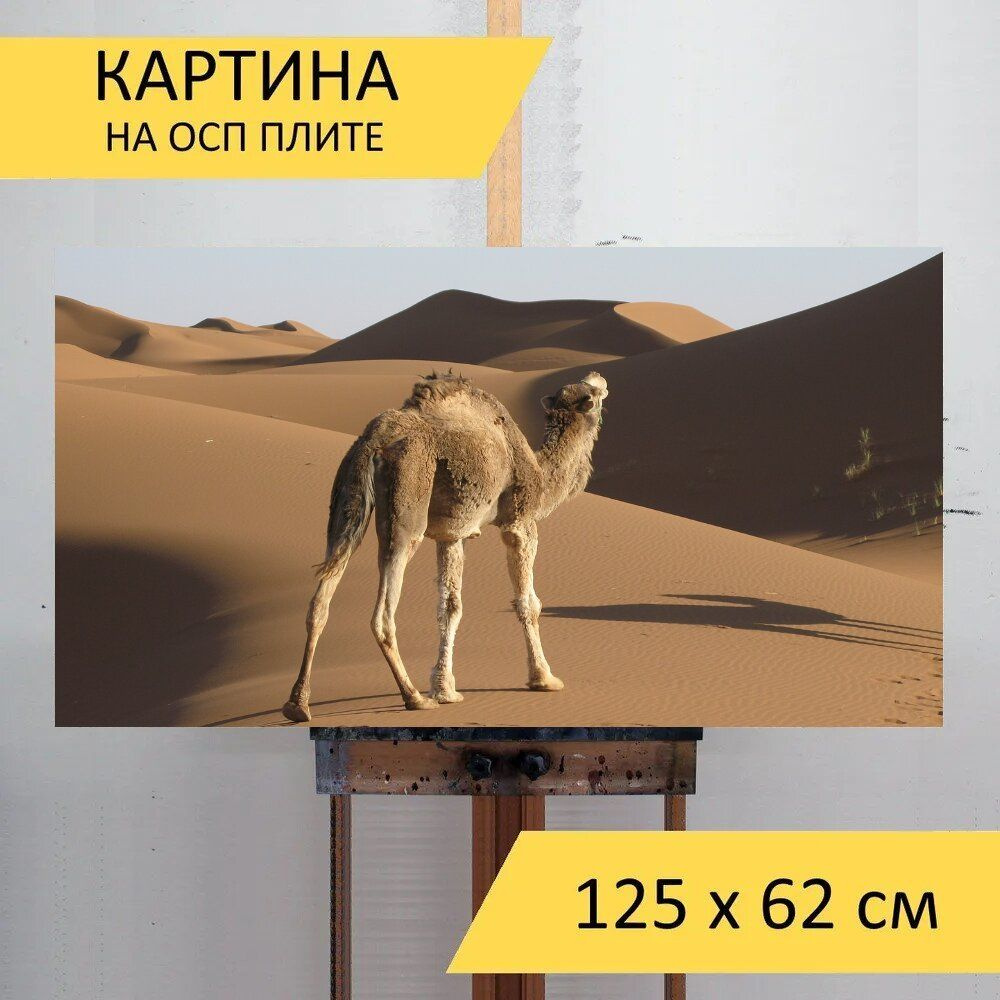 LotsPrints Картина "Верблюд, пустыня, песок 42", 125  х 62 см #1