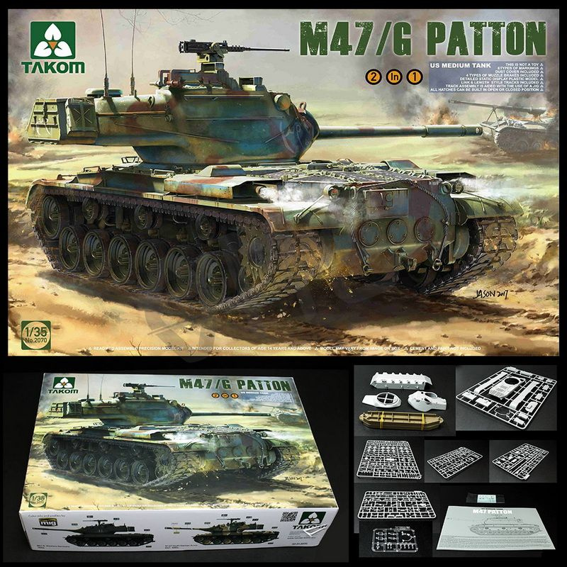 TAKOM 2070 1/35 Американский средний танк M47 / G Batton (пластиковая модель) Сборная Военная модель #1