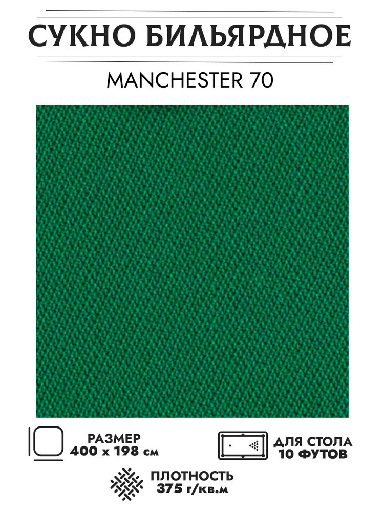 Комплект сукна Machester 70 wool для стола 10 футов (198см Х 400см) #1