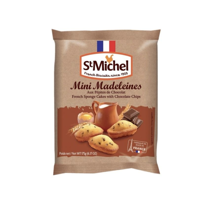 Пирожное бисквитное St Michel Mini Madeleines с кусочками шоколада, 175 г  #1
