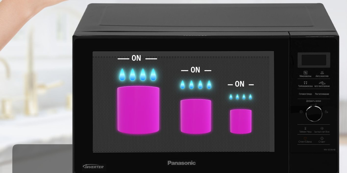Микроволновая печь Panasonic NN-SD36HBZPE, мощность 1150 Вт, объем 23 литров, электронное управление, черная
