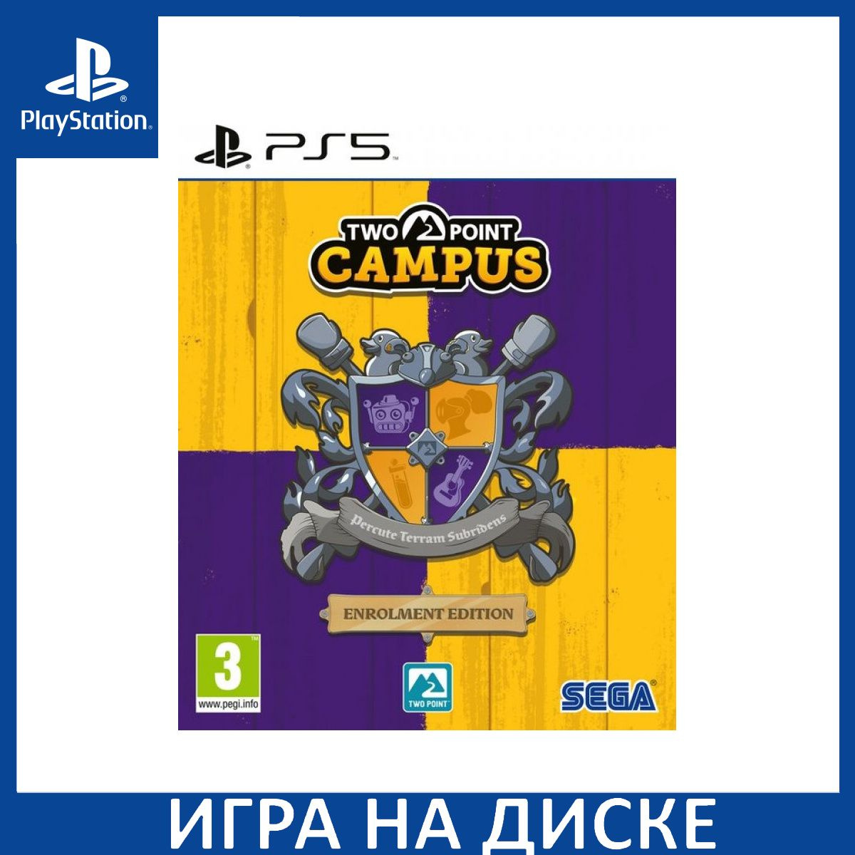 Диск с Игрой Two Point Campus Enrolment Edition (PS5). Новый лицензионный запечатанный диск.