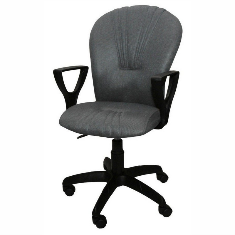 Кресло компьютерное "OAZIS" серая ткань, пиастра, стул офисный  #1