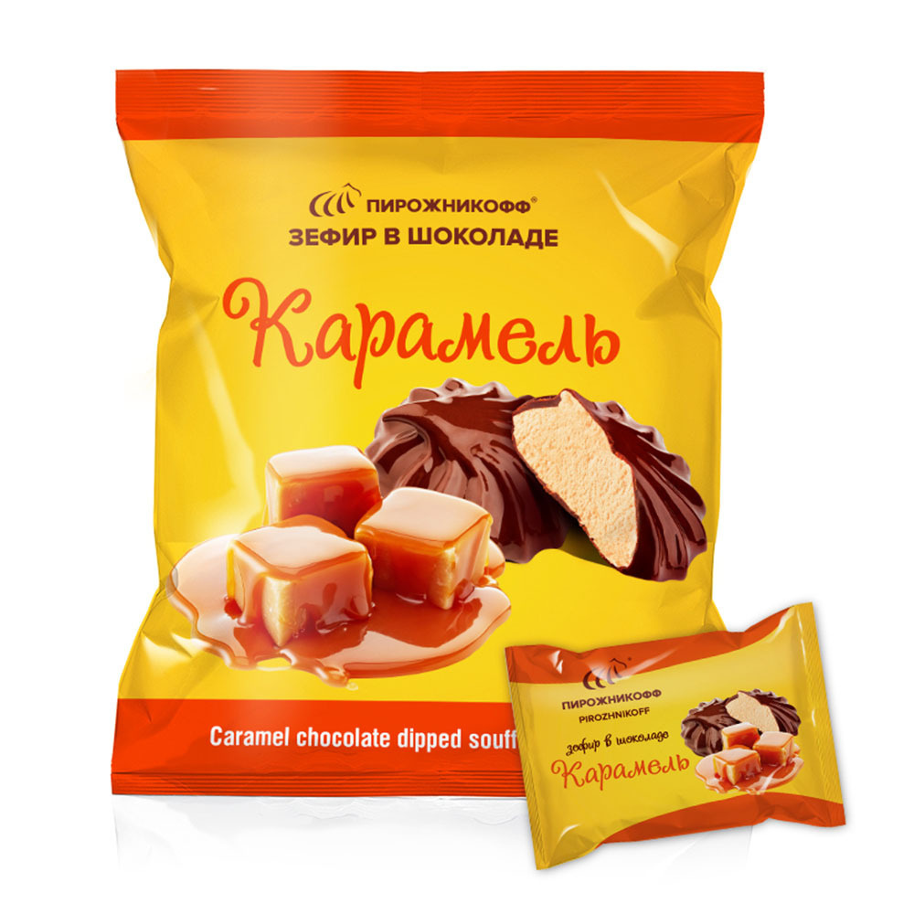 Зефир в шоколаде Пирожникофф Карамель 210 гр #1
