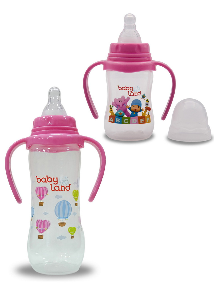 Набор бутылочек "Baby Land" 150мл и 240мл с ручками/ бутылочки для кормления/ классическия силиконовая #1