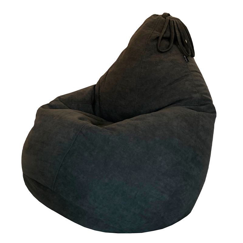 Кресло-мешок Папа Пуф черный Велюр XXL (85х85х125см) #1