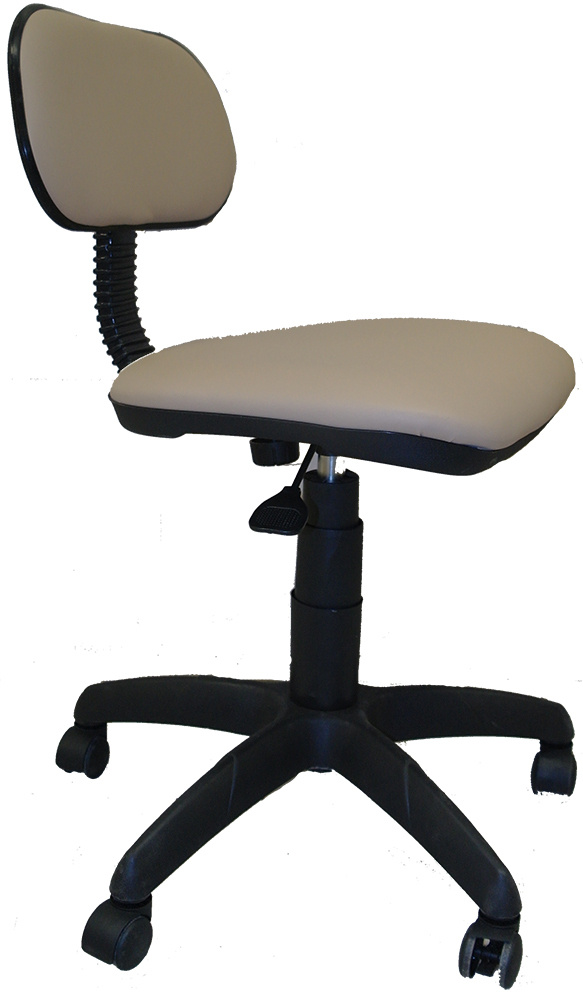 Компьютерное кресло LIGA исскуст. кожа бежевая. стул офисный без подлокотников Россия  #1