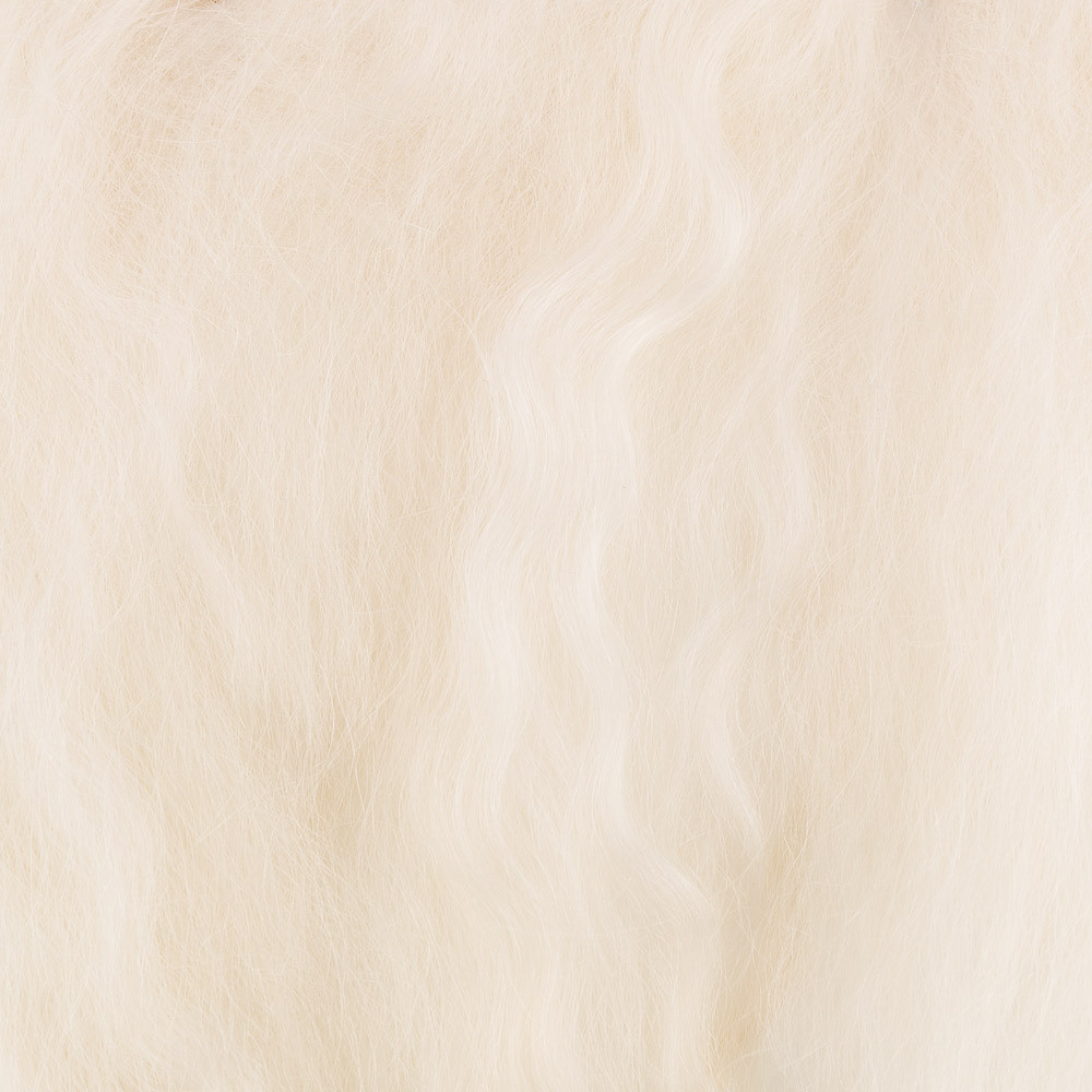 "HobbyBe" HAR/M Тресс мохеровый натуральный 90 см 10 г некрашеный (белый)  #1