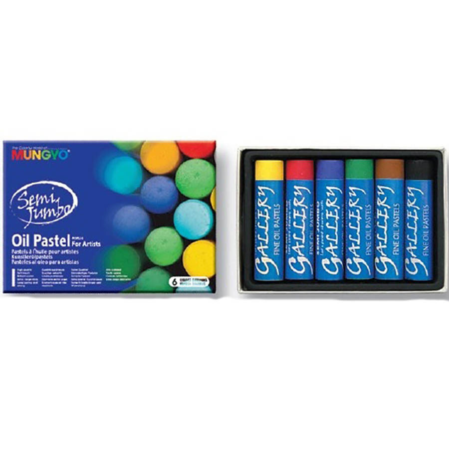 Пастель масляная круглая Jumbo для школьников 6 цветов в картонной коробке  #1